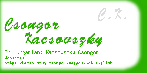 csongor kacsovszky business card